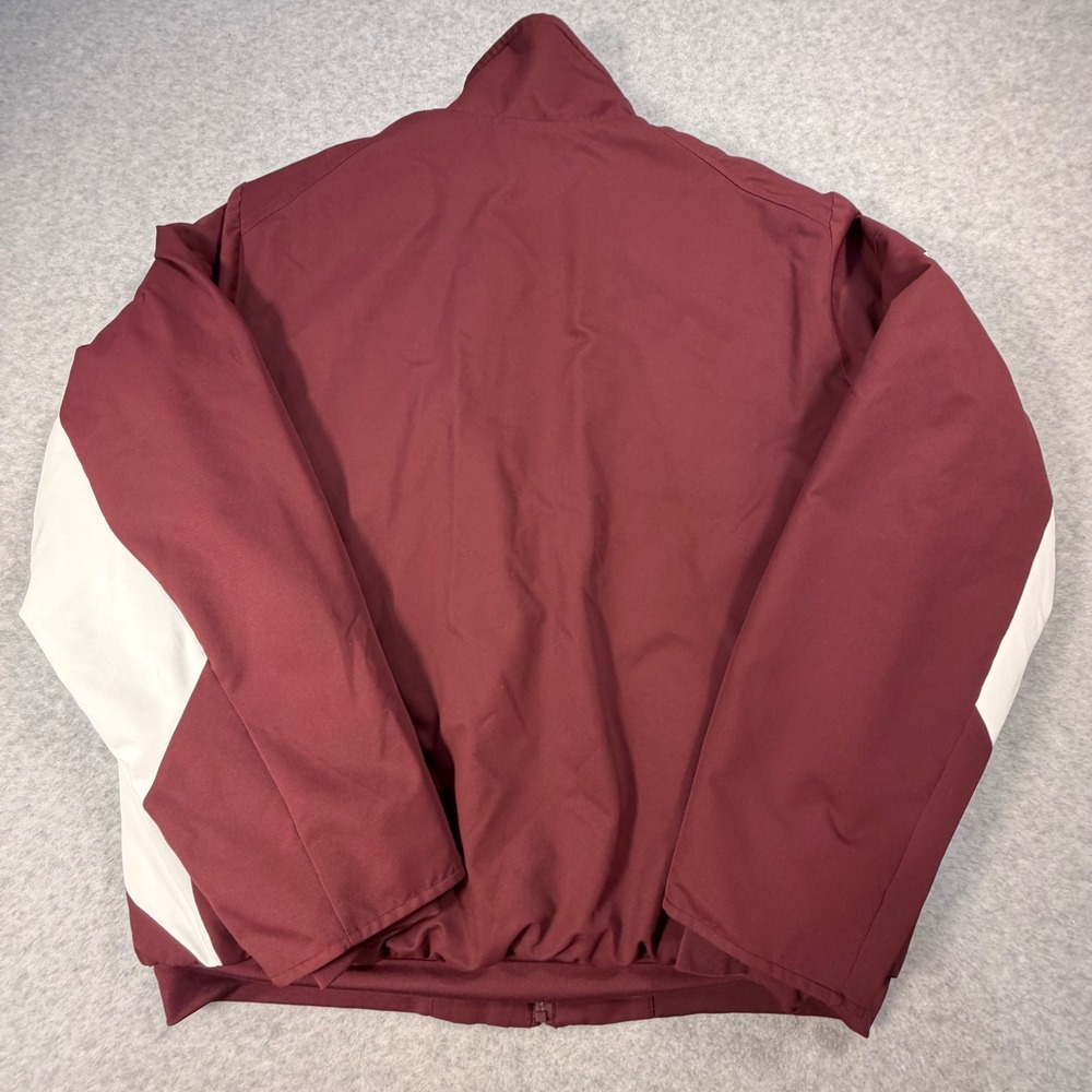 Majestic Therma Base Jacket Mens Medium Maroon White Full Zip Fleece Lined - Picture 8 of 8